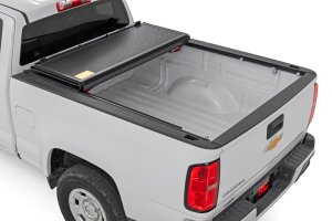 GMC Canyon Hard Low Profile Bed Cover - Rear - Rough Country - Tri-Fold - '15-'24